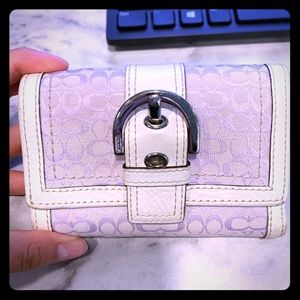 Purple Coach Tri-fold wallet